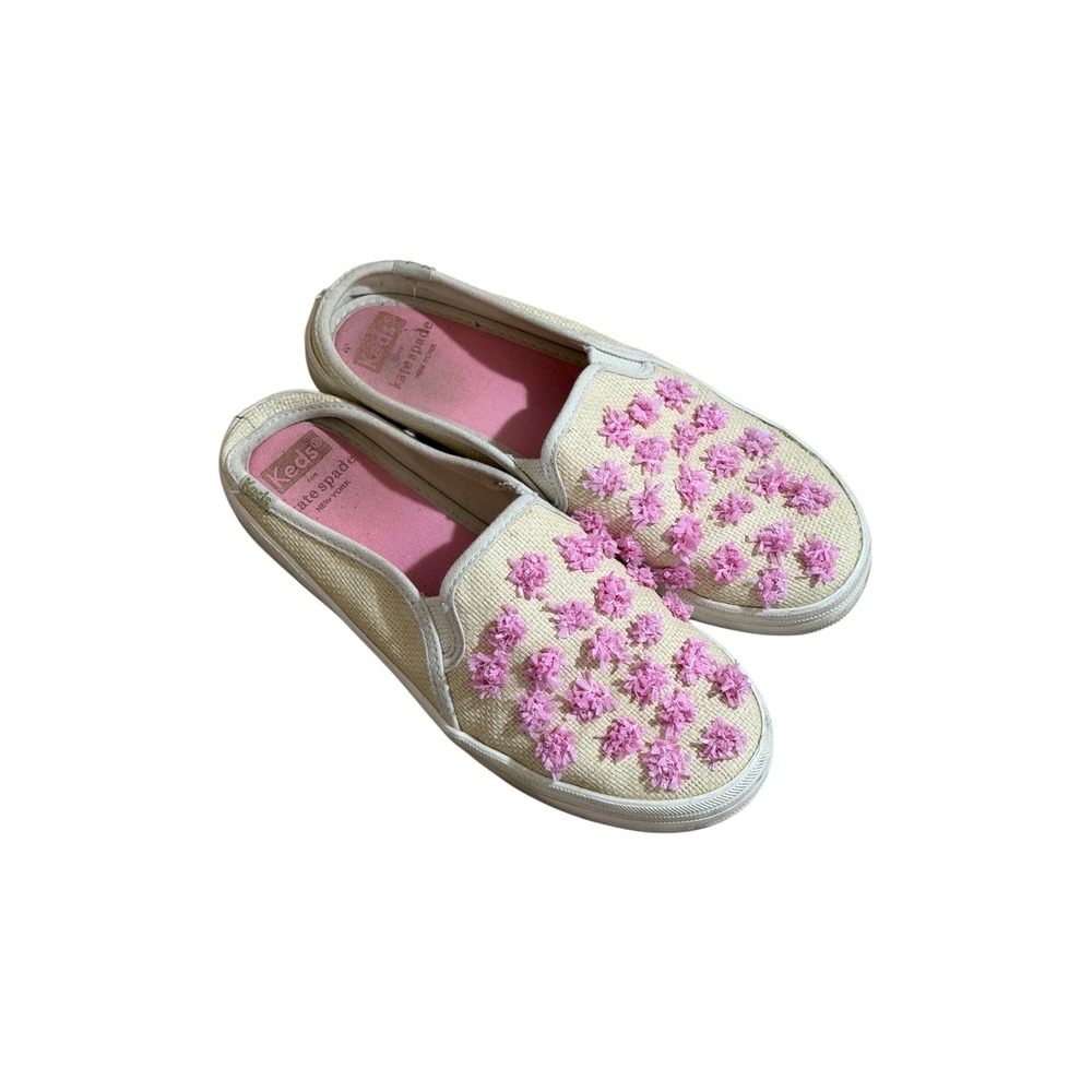 Keds Kate Spade Pink 5.5  New York Slip On Sneakers Double Decker Mule Pom Pom
